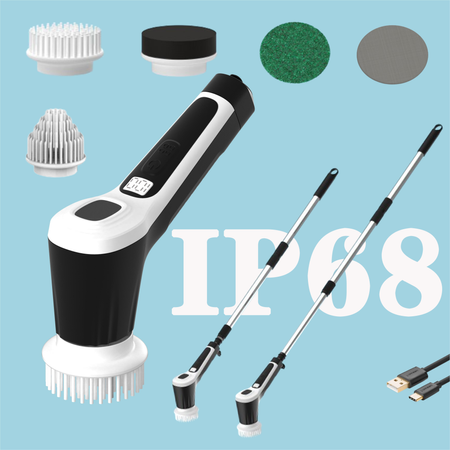 Elektryczna szczotka SHINE MATE – IP68, płyn czyszczący, wyświetlacz do czyszczenia fug łazienki kuchni