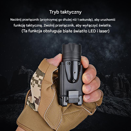 SSHADE RECON GUN Latarka taktyczna 1000 lm zielony laser – montaż Picatinny