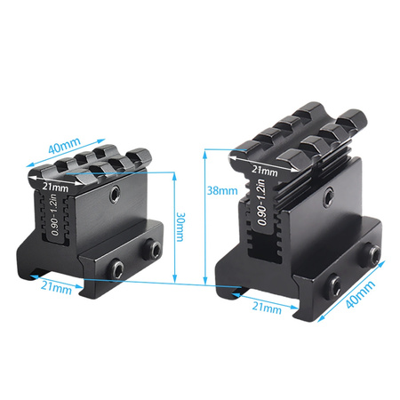 SHADE MOUNT Szyna Picatinny 3-slot – podwyższona regulowana 25–35 mm