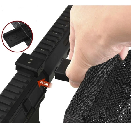 Łapacz łusek AR15 ver.2 – Picatinny, siatkowy worek z ramką