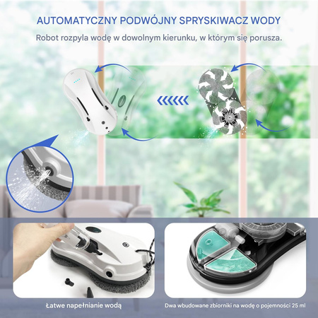 Robot sprzątający SHINE MATE X7SE z rozpylaczem – myjka do okien automatyczna