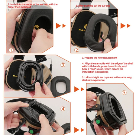 SHADE GEAR – wkładki żelowe do ochronników słuchu ERAMOR M31 / M32
