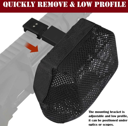 Łapacz łusek AR15 ver.2 – Picatinny, siatkowy worek z ramką