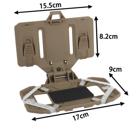 Uchwyt telefon taktyczny MOLLE – BLACK, regulowany montaż