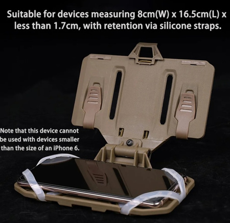 Uchwyt telefon taktyczny MOLLE – COYOTE, regulowany montaż