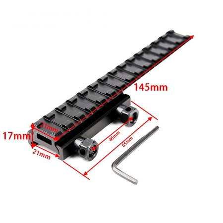 SHADE MOUNT Szyna montażowa Picatinny 145 mm z podwyższeniem – 21 mm, 14 slotów