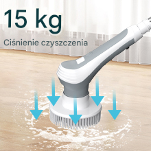 Elektryczna szczotka SHINE MATE – wyświetlacz, IP68, teleskop 125 cm do czyszczenia fug łazienki kuchni
