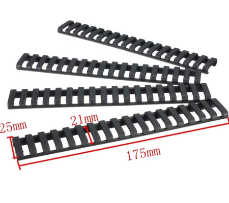 SHADE GRIP Osłona szyny Picatinny AR  4 szt. BLACK