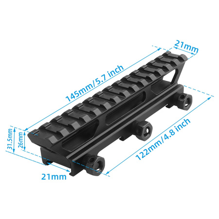SHADE MOUNT Szyna montażowa Picatinny 14-slot – podwyższona 25 mm