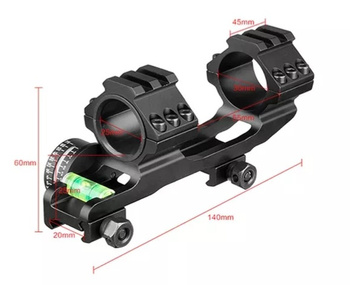 Montaż jednoczęściowy lunety podwójny 25,4/30mm poziomica  ver.3