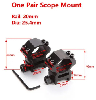 Montaż lunety 25,4mm niski 2szt